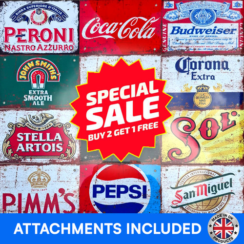 Vintage metal beer signs - vintage,