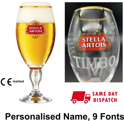 Personalised stella pint glass - personalised,